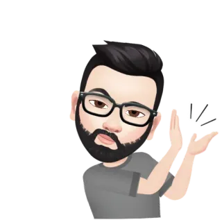 ✳️ Cartoon, Avatar, Mann, Brille, Bart, Klatschen telegram sticker