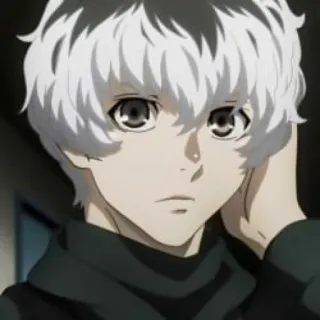 😏 Anime, Junge, Weiße Haare, Charakter, Kunst, Illustration whatsapp sticker
