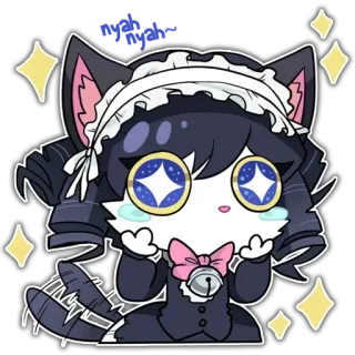 😻 кот, аниме, горничная, каваий, милый, блеск telegram sticker