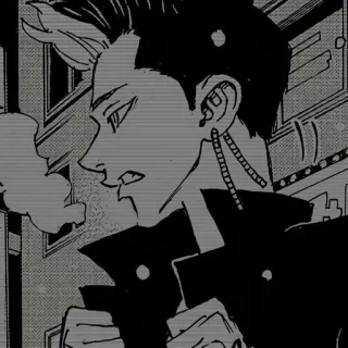 ❤️ anime, manga, character, smoking, black and white, artwork telegram sticker
