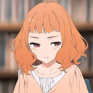 🫣 anime, ragazza, capelli arancioni, ritratto telegram sticker