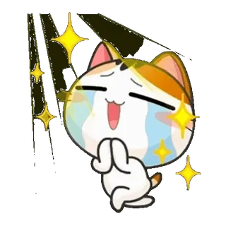 🤩 แมว, น่ารัก, สติกเกอร์, สัตว์, ประกาย, คาวาอิ telegram sticker