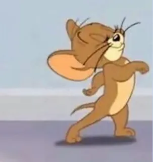 🙃 Jerry Tom and Jerry cartoon, mouse, walking, funny, animated telegram sticker