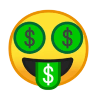 🤑 money, emoji, greed, dollar signs, wealth telegram sticker