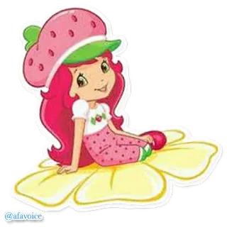 🌼 Strawberry Shortcake @afavoice Ciasto truskawkowe, Kreskówka, Postać, Naklejka, Truskawka telegram sticker