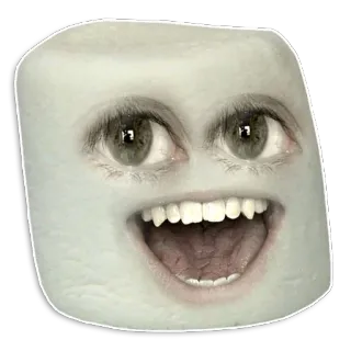 😛 Marshmallow, Faccia, Occhi, Bocca, Spaventoso, Divertente, Strano telegram sticker