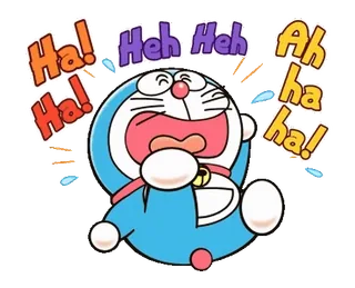 💬 Doraemon Ha! Heh Heh Ah ha ha! 도라에몽, 만화, 애니메이션, 웃음, 유머, 재미있는 telegram sticker