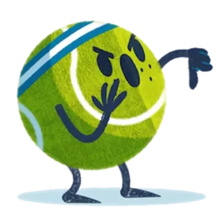 👎 Bola tenis, Kartun, Olahraga, Negatif, Jempol ke bawah telegram sticker