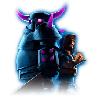 ℹ clash of clans, sorcier, chevalier noir, jeux vidéo, stratégie whatsapp sticker