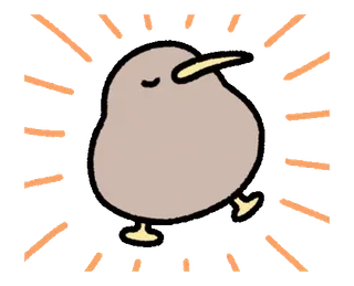 ✨ burung, kiwi, hewan, imut, kartun whatsapp sticker