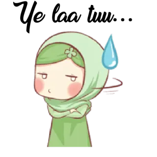 😓 Cartoon, Mädchen, Muslimisch, Islam, Hijab, Süß, Anime, Manga telegram sticker