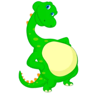 😀 ไดโนเสาร์, การ์ตูน, น่ารัก, สีเขียว, สัตว์, สัตว์เลื้อยคลาน whatsapp sticker