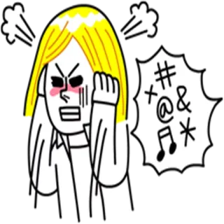 😤 โกรธ, การ์ตูน, หงุดหงิด, ตัวละคร, ผู้หญิง, รำคาญ telegram sticker
