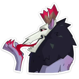 😛 Мультфильм, Монстр, Череп, Существо, Цифровое искусство, Фэнтези telegram sticker