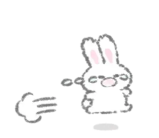 🥡 lapin, mignon, dessin animé, animal telegram sticker