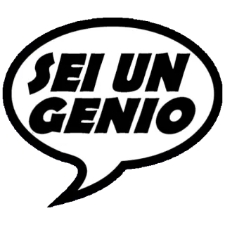 🧞‍♀️ SEI UN GENIO italiano, fumetto, genio, testo, bianco e nero telegram sticker