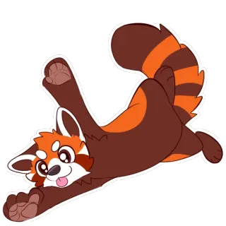 😛 rode panda, dier, schattig, speels, cartoon telegram sticker