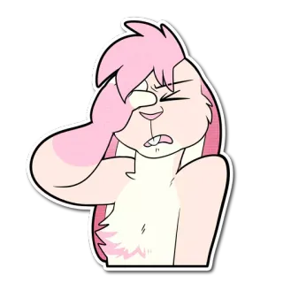 😣 pink bunny whatsapp sticker