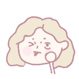😜 desenho animado, menina, piscadela, fofo, brincalhão telegram sticker