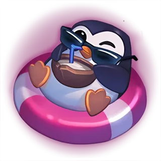 👙 penguin, cartoon, sunglasses, drink, summer, float, beach, cute telegram sticker