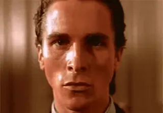 🤨 Patrick Bateman American Psycho american psycho, patrick bateman, christian bale, horror, thriller, film telegram sticker