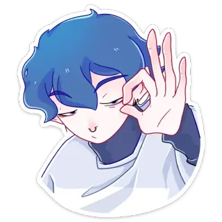 👌 Anime, Menino, Desenho animado, Personagem, Desenho, Gesto whatsapp sticker