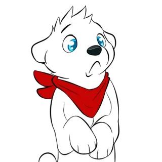 😠 Welpe, Hund, Cartoon, Tier, süß, Schal whatsapp sticker