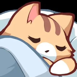💤 gato, dormindo, fofo, animal, desenho animado, felino, cama whatsapp sticker