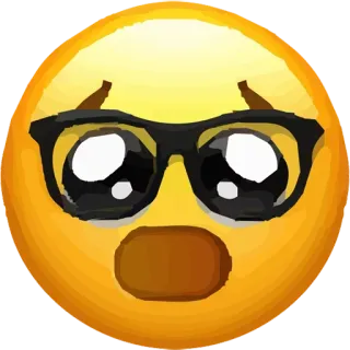 🥺 Emoji, Schockiert, Überrascht, Brille, Nerd whatsapp sticker