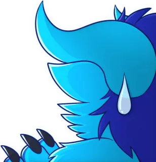 💧 Furry, Monster, Cartoon, Blauw, Dier telegram sticker
