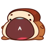 🍞 A cute, animal, letter A, cartoon telegram sticker
