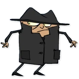🕵️ Desenho animado, Espião, Chapéu, Casaco, Agente secreto, Mistério whatsapp sticker