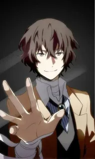 🖤 Dazai Osamu Bungou Stray Dogs Anime, Dazai, Bungou Stray Dogs, Postać, Manga, Portret telegram sticker