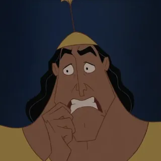 🍂 Kronk The Emperor's New Groove dibujos animados, Disney, Kronk, preocupado, expresión telegram sticker