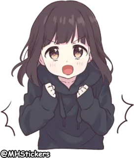 ✊ @MHStickers Аниме, Наклейка, Милый, Девушка, Манга telegram sticker