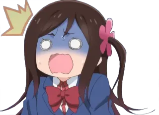 😱 anime, shocked, surprised, exclamation, girl, cartoon, school uniform telegram sticker