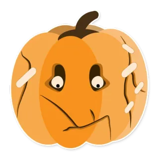 🤕 zucca, halloween, stagionale, autunno, vacanze, arancione, cartone animato telegram sticker