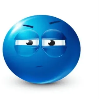 😐 blue, emoji, bored, indifferent, unimpressed, sticker telegram sticker