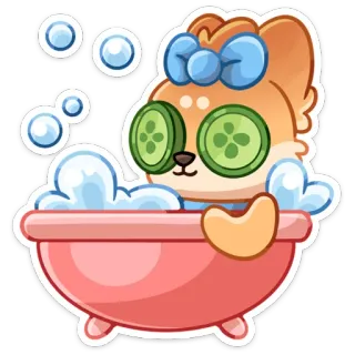 🛀 kucing, mandi, santai, spa, imut, mentimun, gelembung whatsapp sticker