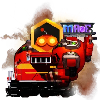 🚂 MAGE robot, rosso, personaggio, gioco, futuristico, macchina telegram sticker