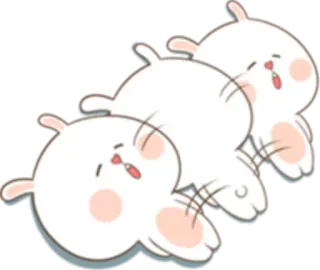 😒 królik, słodki, zwierzę, zajączek, kreskówka, kawaii whatsapp sticker
