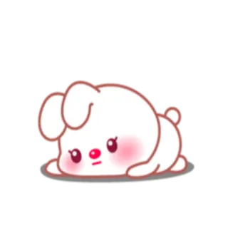 😔 animal, dog, puppy, cute, cartoon, pet whatsapp sticker