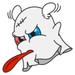 😝 Dessin animé, Monstre, Effrayant, Fantôme, Personnage, Langue, Drôle telegram sticker