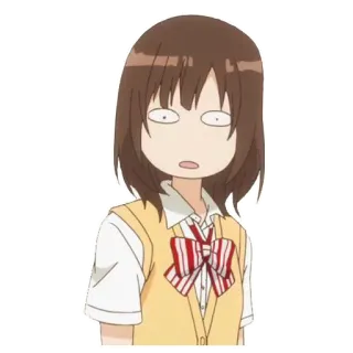 😳 anime, cartoon, shocked, surprised, funny, character, school girl whatsapp sticker