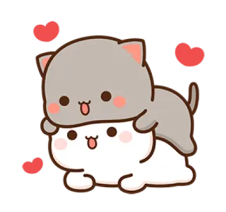 ❤️ Katze, süß, kawaii, Herzen, Tiere telegram sticker