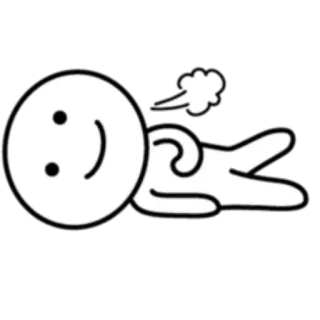 🙂 cartoon, stick figure, fart, funny, humor, joke, whimsical whatsapp sticker