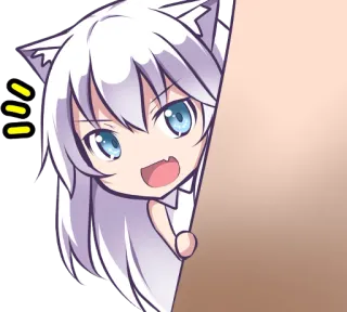 😄 Anime, Telinga kucing, Lucu, Stiker, Chibi telegram sticker
