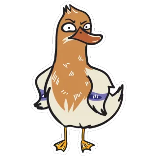 😠 bebek, kartun, binatang, burung, marah, stiker telegram sticker