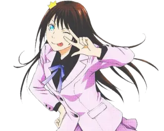 😋 Anime, Cô gái, Dấu hiệu hòa bình, Nháy mắt, Phim hoạt hình telegram sticker