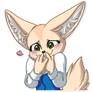 😊 Fennec, Cartone animato, Carino, Animale, Illustrazione, Adesivo whatsapp sticker